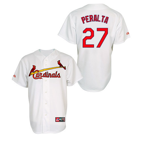 Jhonny Peralta #27 MLB Jersey-St Louis Cardinals Men's Authentic Home Jersey by Majestic Athletic Baseball Jersey